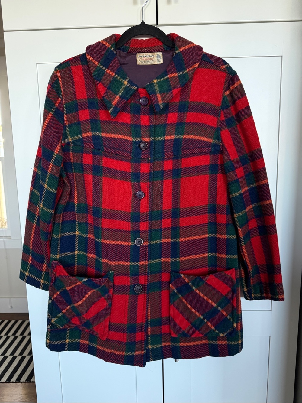 Vintage Pendleton Plaid Wool Pea Coat